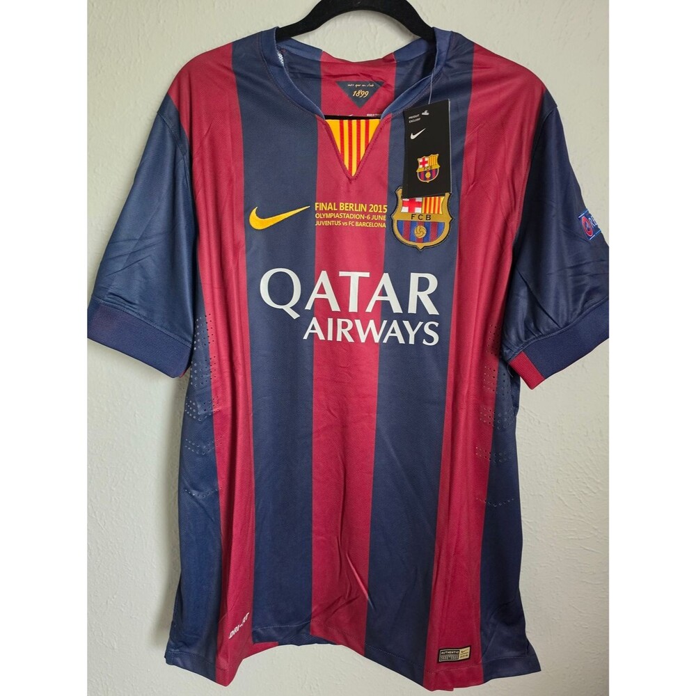 Nike FC Barcelona Striped Jersey - Navy & Maroon with Yellow Accents